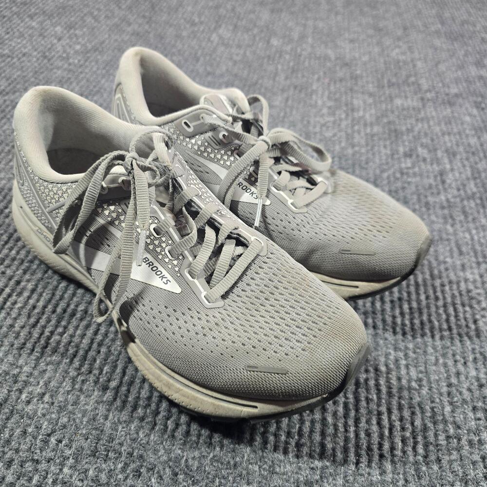 Brooks Ghost 14 Shoes Womens Size 9.5 Gray Running Cushioned Mesh Sneakers